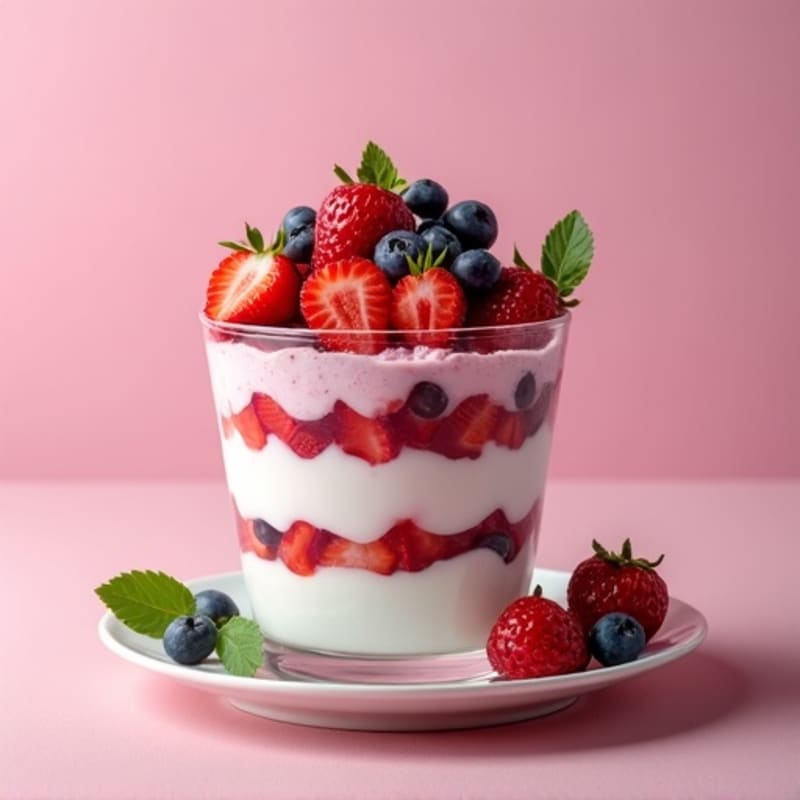 Greek Yogurt Protein Parfait with Mixed Berries