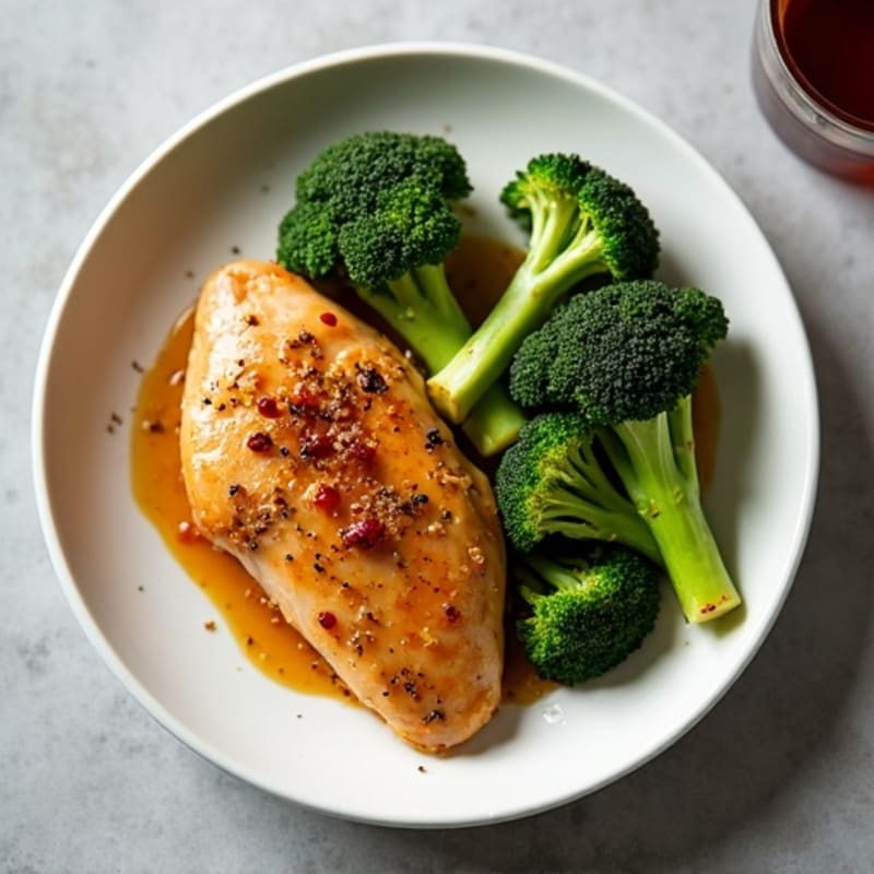 Sweet and Savory Ginger Garlic Glazed Chicken with Roasted Broccoli