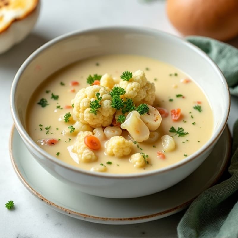 Creamy Cauliflower Clam Chowder