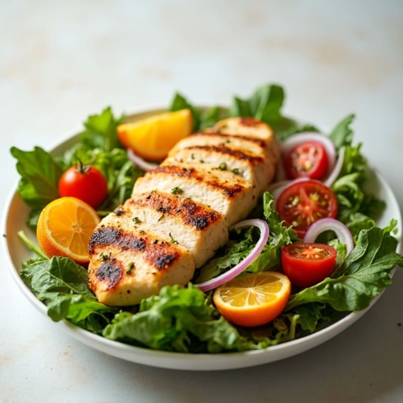 Grilled Chicken Breast Salad with Mixed Greens and Citrus Vinaigrette