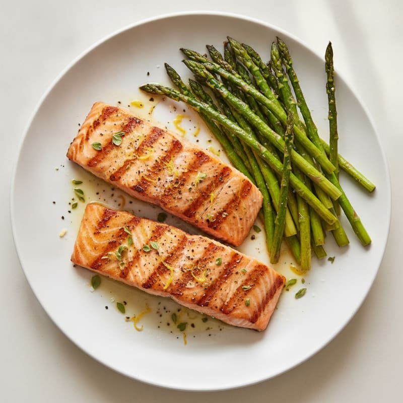 Lemon Herb Grilled Salmon with Asparagus