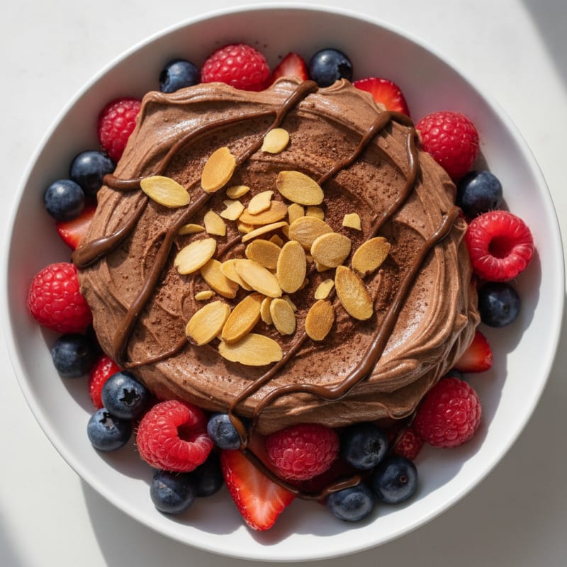 Chocolate Protein Yogurt Parfait with Berries