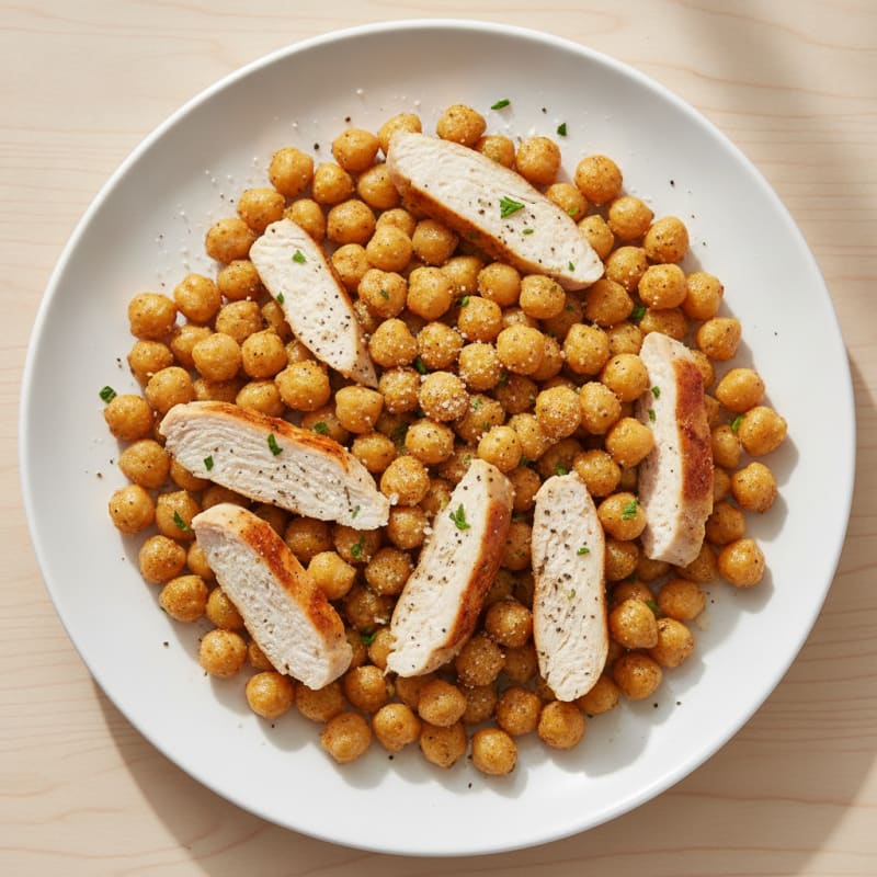 Parmesan Garlic Roasted Chickpeas with Chicken