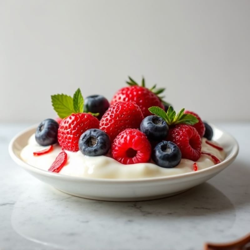 Silky Vanilla Protein Yogurt with Berries