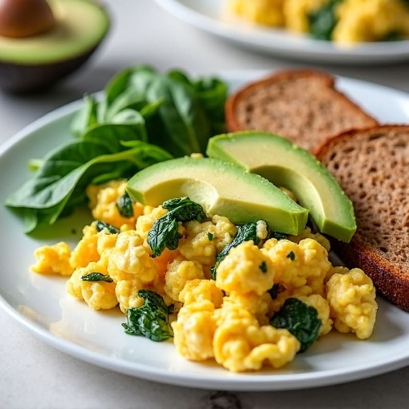 Egg White and Turkey Sausage Scramble with Spinach