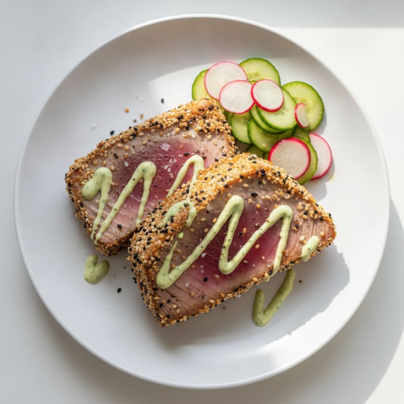 Pan-Seared Ahi Tuna with Wasabi Mayo