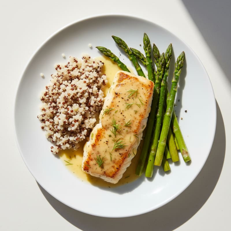 Pan-Seared Cod with Lemon-Dill Sauce