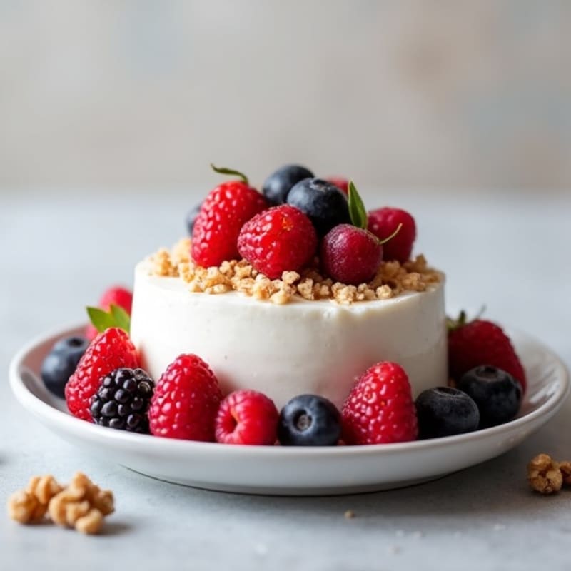 Greek Yogurt Protein Mousse with Mixed Berries