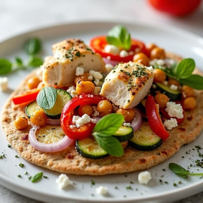 Crispy Herb-Garlic Roasted Vegetable Flatbread