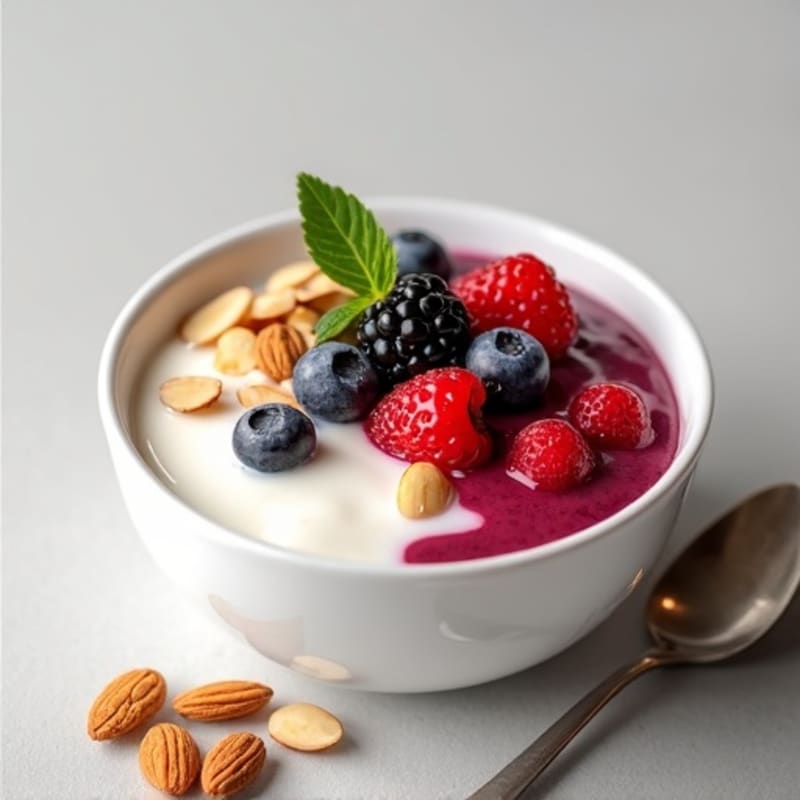 Creamy Greek Yogurt with Fresh Berries and Crunchy Nuts
