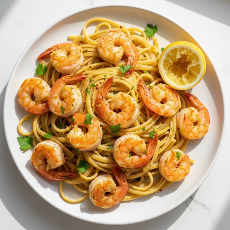 Garlic Butter Shrimp Scampi with Linguine