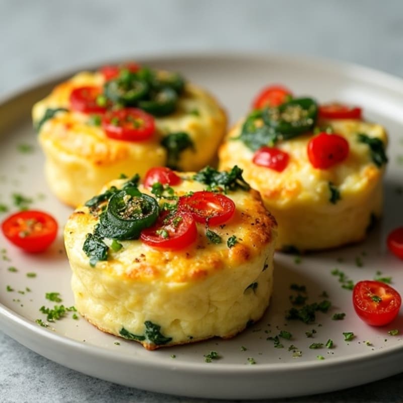 Baked Egg Bites with Spinach and Bell Peppers