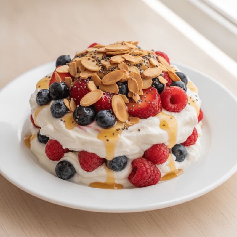 Greek Yogurt Protein Parfait with Mixed Berries
