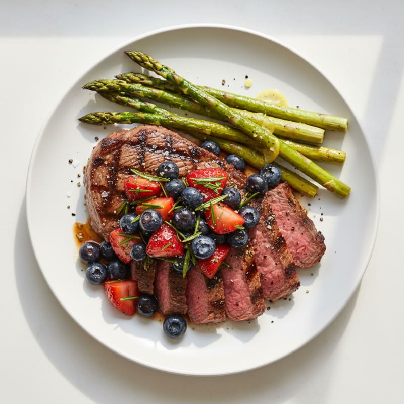 Grilled Steak with Balsamic Berry Salsa