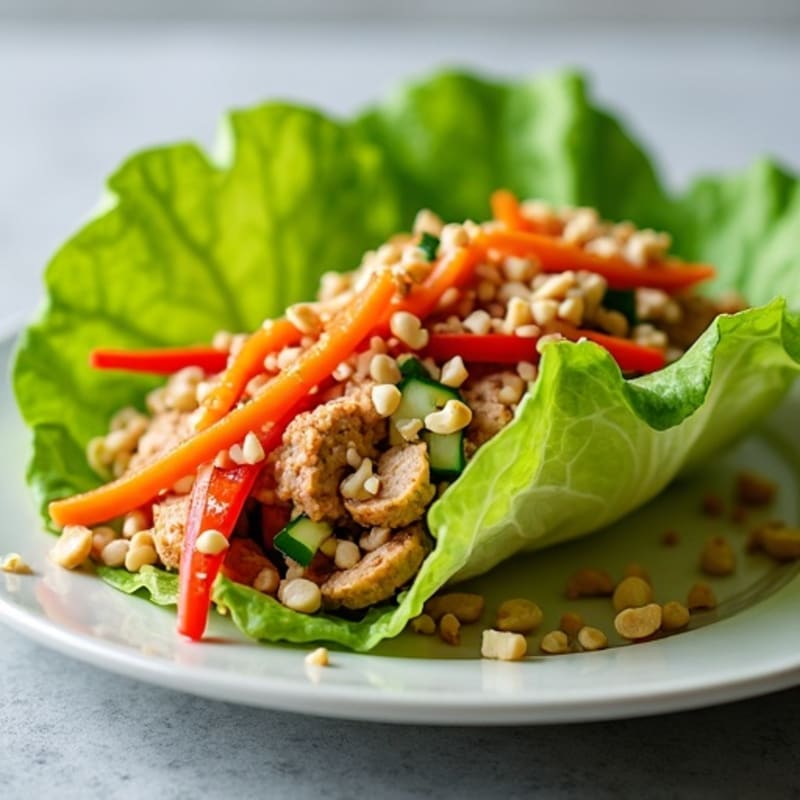 Spicy Tuna Lettuce Wraps with Crunchy Vegetables