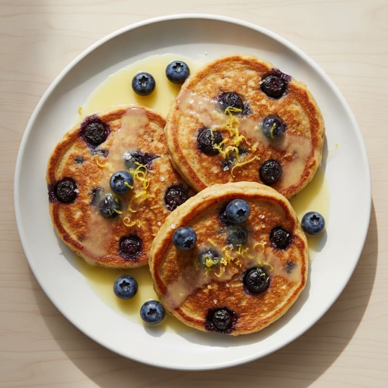 Blueberry Ricotta Pancakes with Lemon Zest