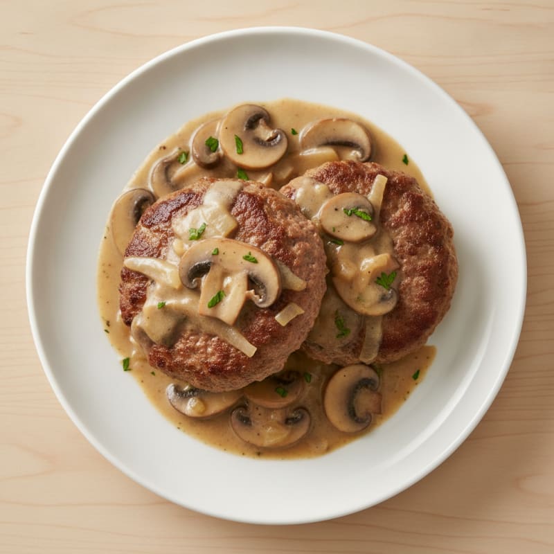 Hamburger Steak with Mushroom Gravy