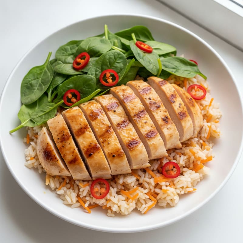 Grilled Chicken and Carrot Rice Bowl