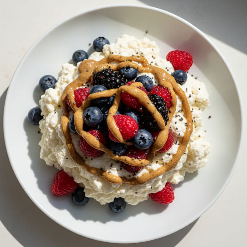 Silky Greek Yogurt Protein Mousse with Mixed Berries