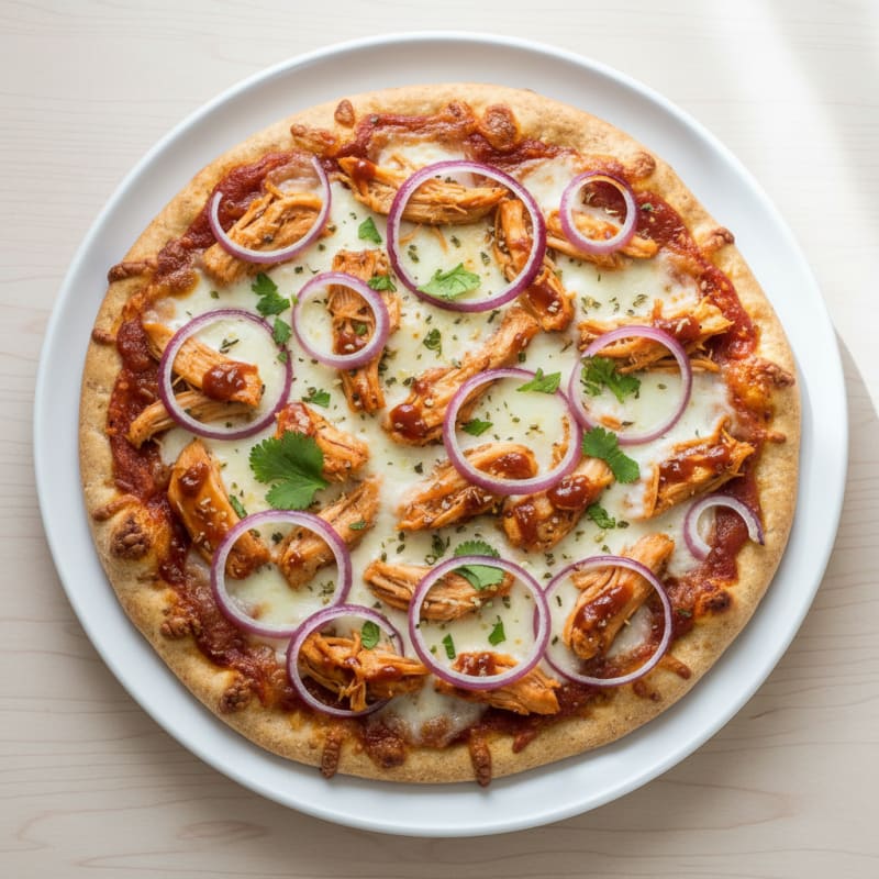 Crispy BBQ Chicken and Red Onion Pizza
