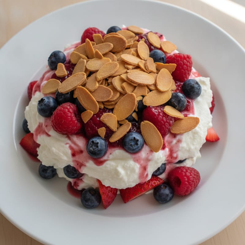 Greek Yogurt Protein Parfait with Berries and Almonds
