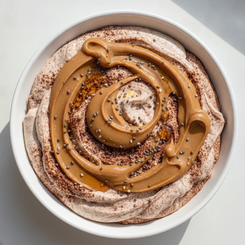 Chocolate Protein Mousse with Peanut Butter Swirl
