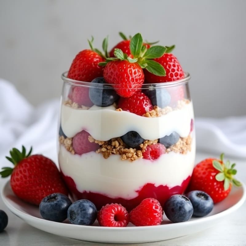 Greek Yogurt Protein Parfait with Mixed Berries