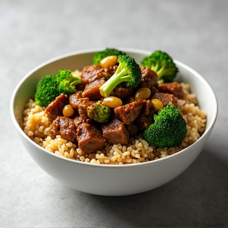 Ginger-Garlic Beef and Broccoli Rice Bowl