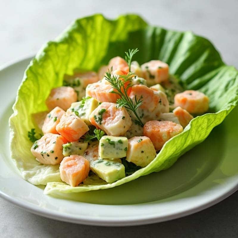 Creamy Lemon-Dill Lobster Salad with Crisp Lettuce Wraps