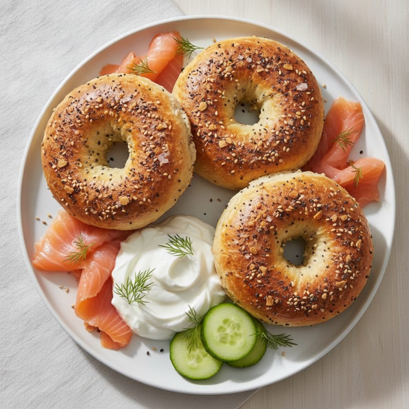 Baked Cottage Cheese Everything Bagels