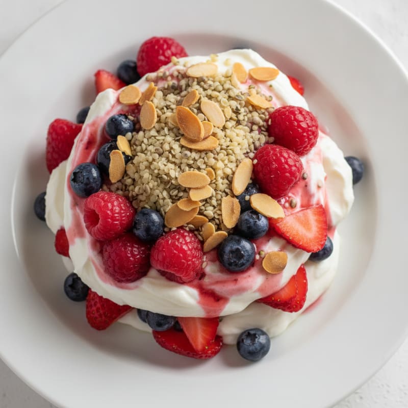 Greek Yogurt Protein Parfait with Mixed Berries