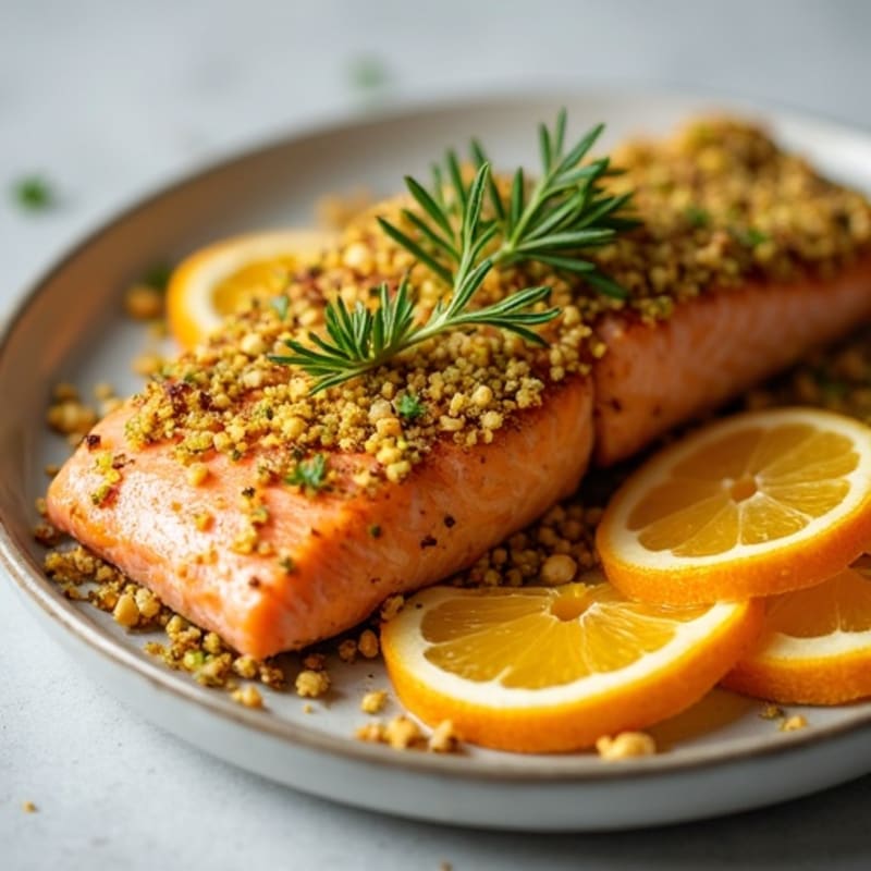 Crispy Pistachio-Crusted Salmon with Citrus-Ginger Glaze