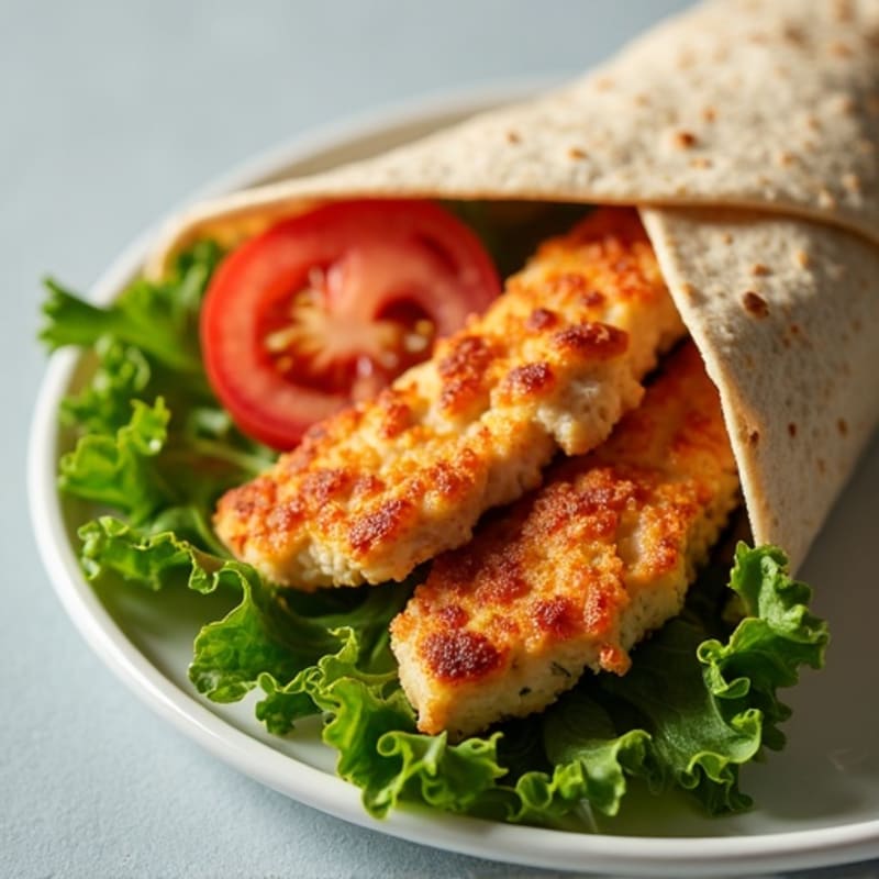 Crispy Buffalo Ranch Chicken Wrap with Fresh Greens