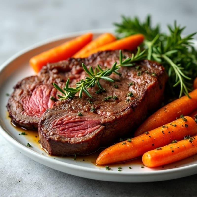 Tender Herb-Roasted Beef with Crispy Root Vegetables