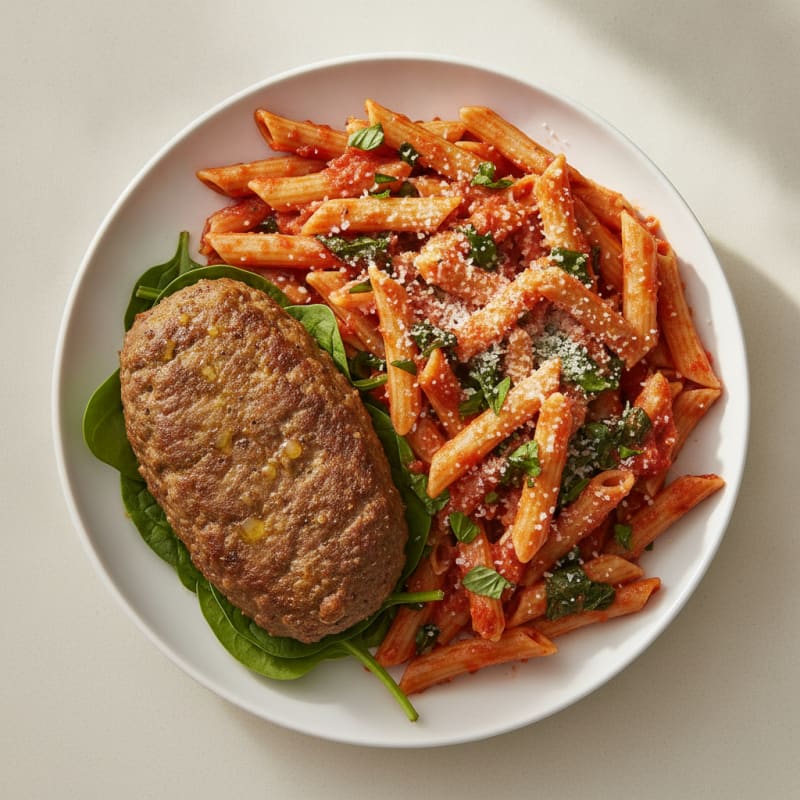 Savory Beef Loaf with Baked Ziti