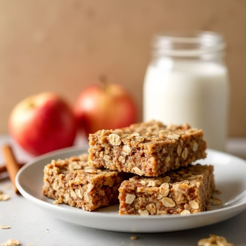 No-Bake Chewy Cinnamon-Apple Oat Protein Bars