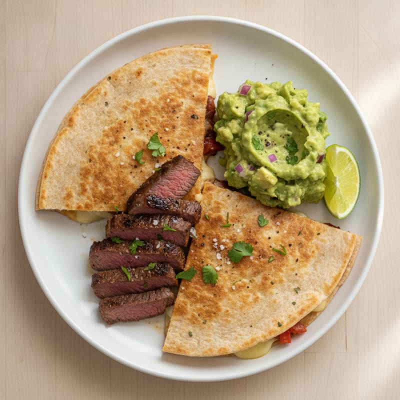 Carne Asada Quesadillas with Guacamole