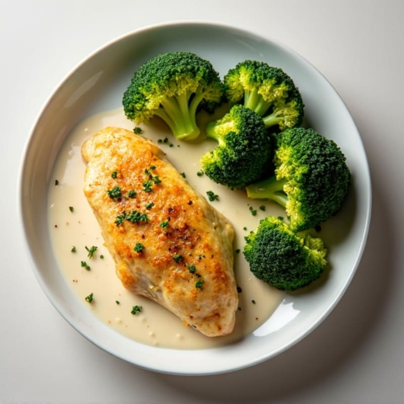 Creamy Coconut Chicken with Roasted Broccoli