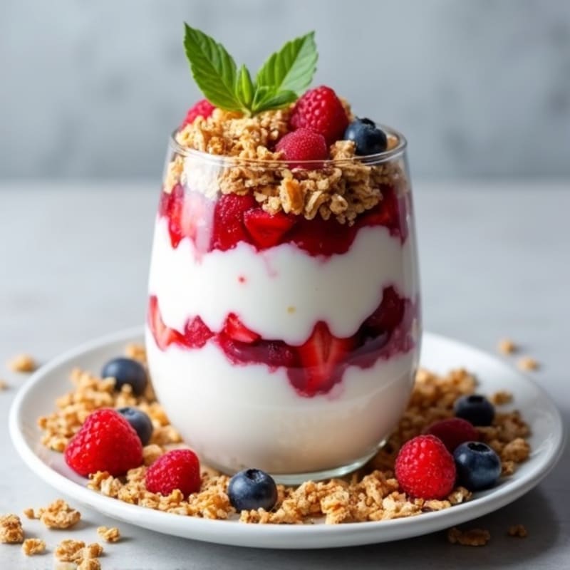 Creamy Greek Yogurt and Mixed Berry Protein Parfait