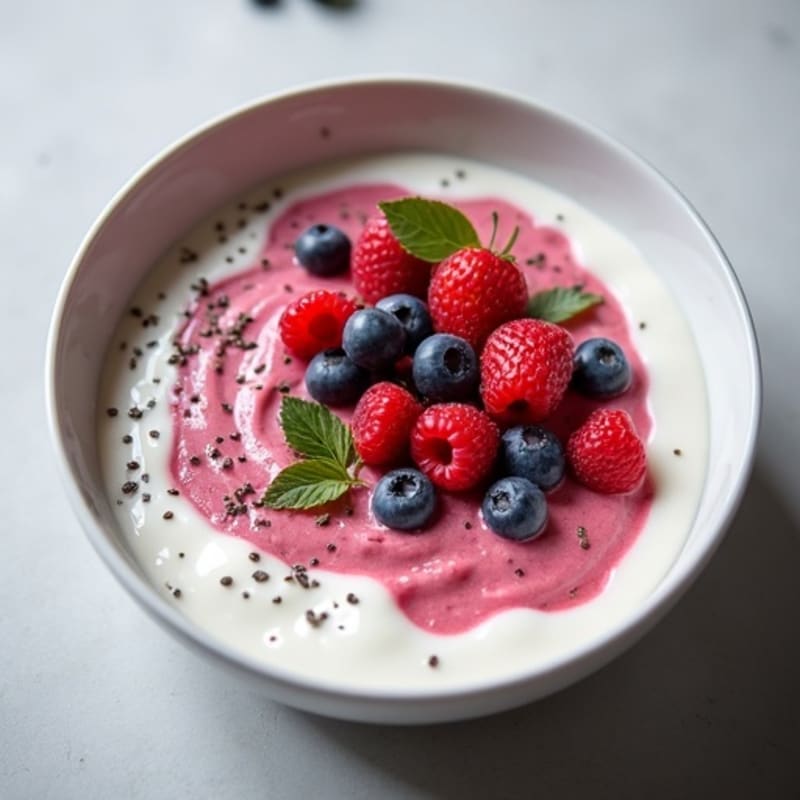 Silky Greek Yogurt Protein Pudding with Berries