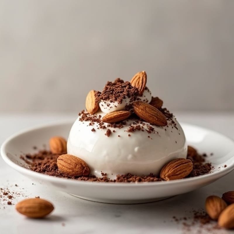 Silky Protein Greek Yogurt with Chocolate Whey and Almonds