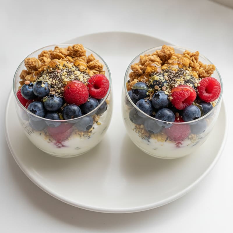 Layered Berry Yogurt Parfait Cups