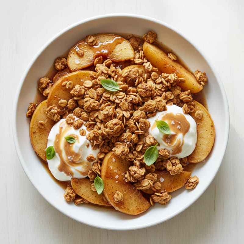 Caramelized Apple Crumble with Crunchy Oat Topping