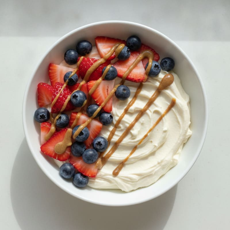 Silky Vanilla Protein Yogurt with Fresh Berries