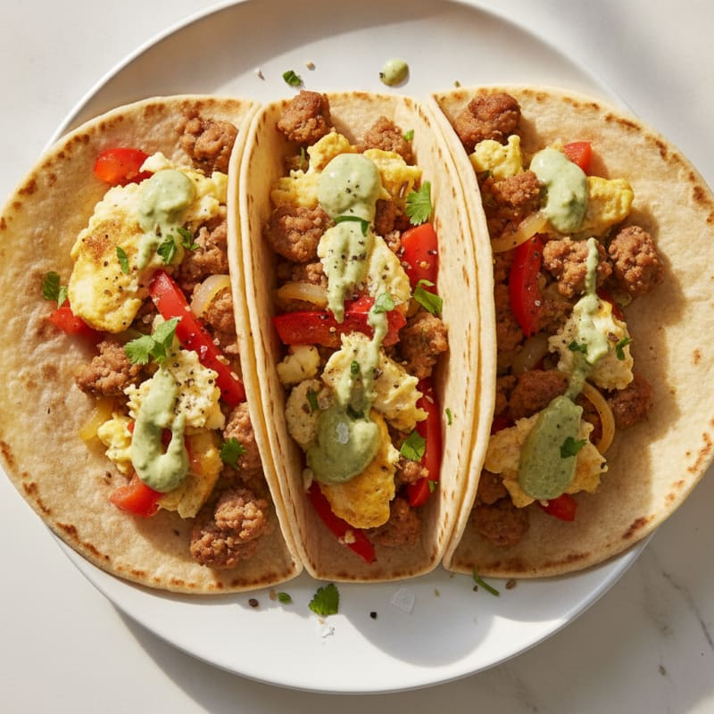 Sausage and Egg Breakfast Tacos