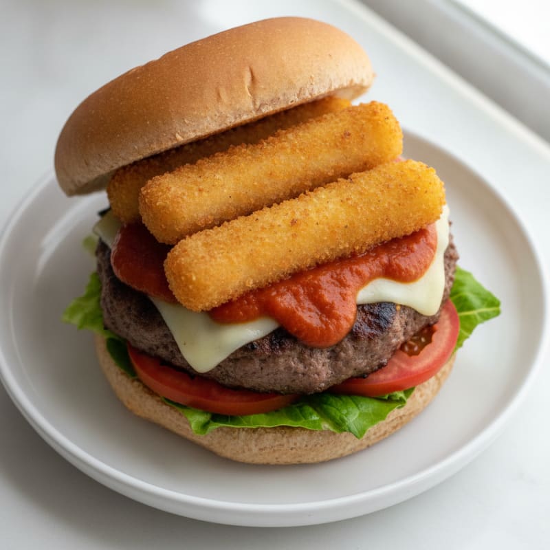 Mozzarella Stick Beef Burger