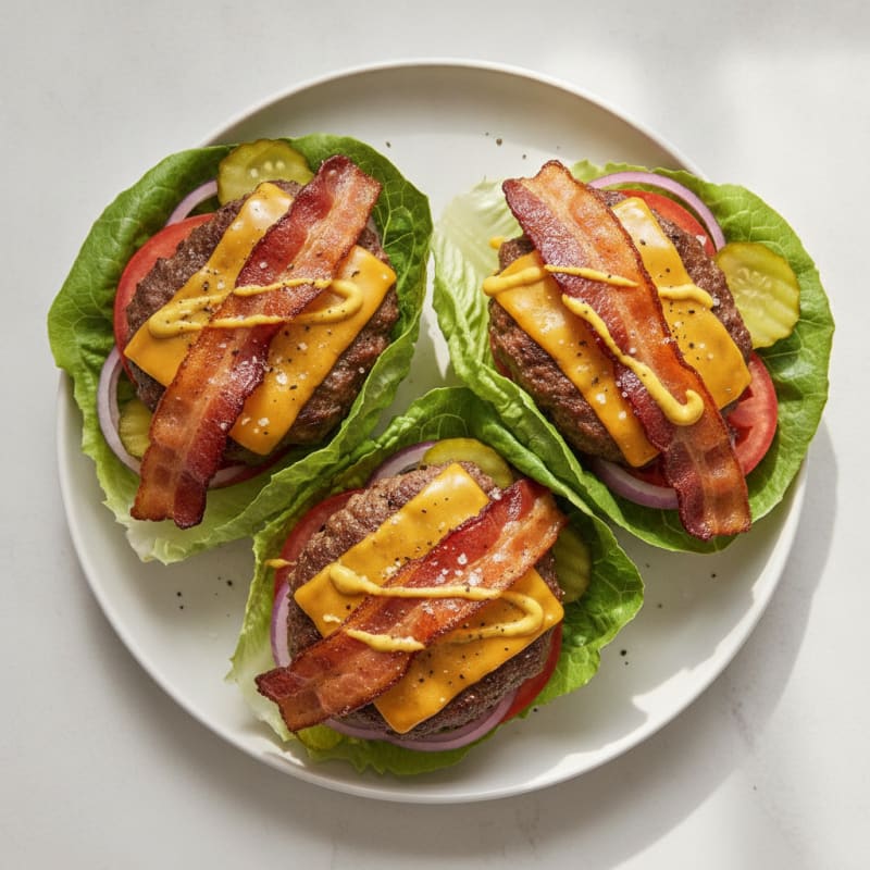 Double Bacon Cheeseburger Lettuce Wraps