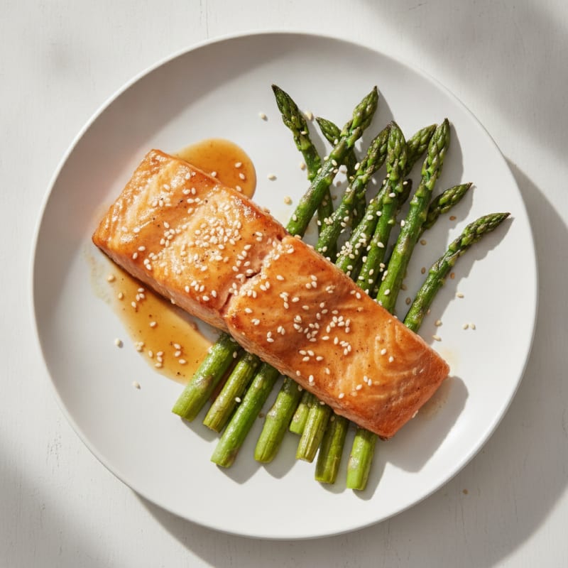 Teriyaki Glazed Salmon with Roasted Asparagus