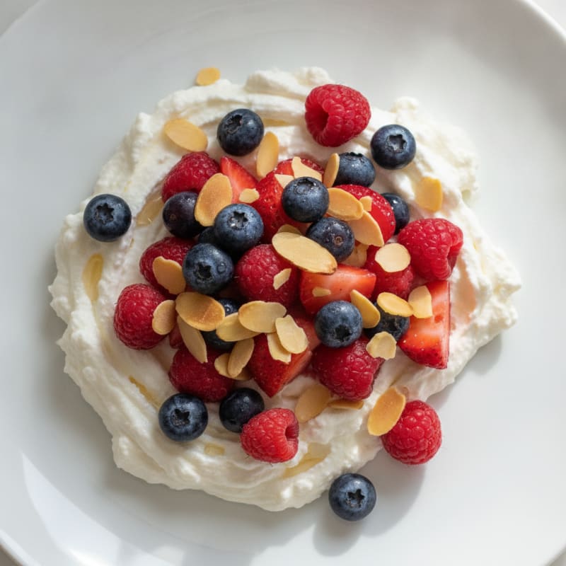 Greek Yogurt Protein Parfait with Berries and Almonds