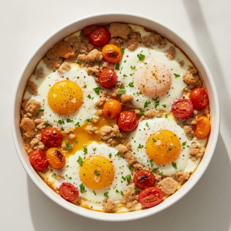 Baked Eggs with Roasted Tomatoes